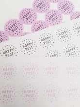 Load image into Gallery viewer, 'Happy Post' spotty stickers made from 100% recycled paper.