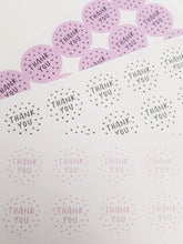 Load image into Gallery viewer, 'Thank You' spotty stickers made from 100% recycled paper.