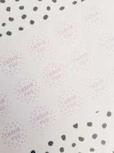 Load image into Gallery viewer, 'Thank You' spotty stickers made from 100% recycled paper.