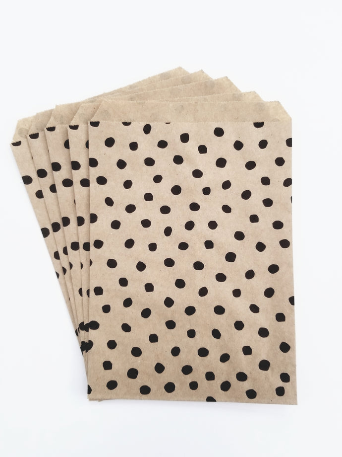 Spotty recycled paper bags