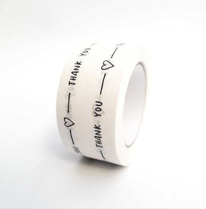 'Thank You' paper packaging tape - 50mm white