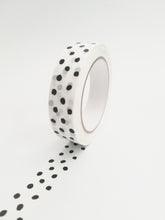 Load image into Gallery viewer, Spotty paper packaging tape - black on white tape - 25mm
