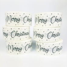 Load image into Gallery viewer, Merry Christmas white paper packaging tape - 50mm