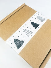 Load image into Gallery viewer, Christmas trees & snowflakes white paper packaging tape - 50mm