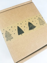 Load image into Gallery viewer, Christmas trees & snowflakes brown paper packaging tape - 50mm