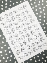 Load image into Gallery viewer, Small polka dot stickers made from 100% recycled paper.