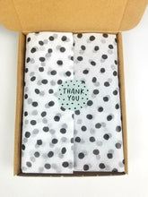 Load image into Gallery viewer, Black & white spotty tissue paper