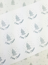 Load image into Gallery viewer, &#39;Merry Christmas&#39; stickers with Christmas tree design made from 100% recycled paper
