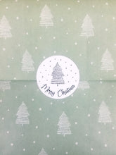 Load image into Gallery viewer, &#39;Merry Christmas&#39; stickers with Christmas tree design made from 100% recycled paper
