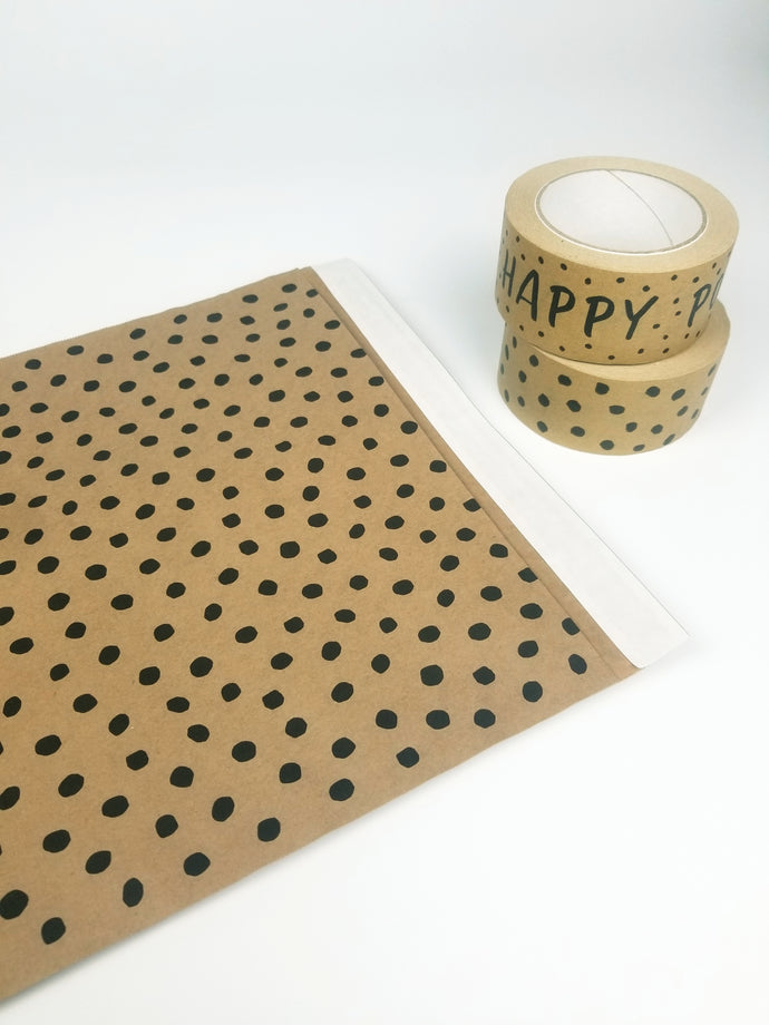 END OF LINE SALE - Paper mailing bag - polka dot design