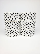Load image into Gallery viewer, Black hearts paper packaging tape - 50mm white