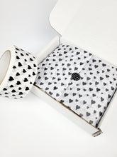 Load image into Gallery viewer, Black hearts tissue paper