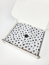 Load image into Gallery viewer, Black hearts tissue paper