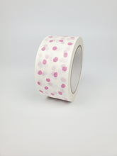 Load image into Gallery viewer, Pink polka dot paper packaging tape - 50mm white