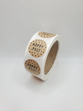 Load image into Gallery viewer, Kraft brown spotty stickers
