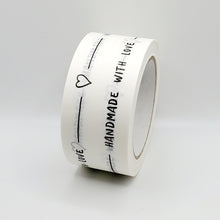 Load image into Gallery viewer, 'Handmade With Love' paper packaging tape - 50mm white