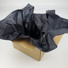 Load image into Gallery viewer, 100% recycled plain black tissue paper