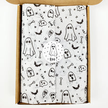 Load image into Gallery viewer, Halloween stickers - ghost design made from 100% recycled paper