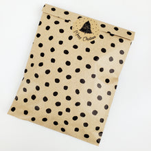 Load image into Gallery viewer, 'Merry Christmas' stickers with Christmas tree design made from Kraft brown paper