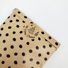 Load image into Gallery viewer, 'Merry Christmas' stickers with Christmas scene design made from Kraft brown paper