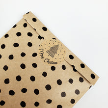 Load image into Gallery viewer, 'Merry Christmas' stickers with Christmas tree design made from Kraft brown paper