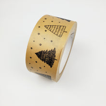 Load image into Gallery viewer, 60% OFF - Christmas trees & snowflakes brown paper packaging tape - SECONDS