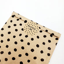 Load image into Gallery viewer, 'Recycle Me' spotty stickers made from 100% recycled paper.