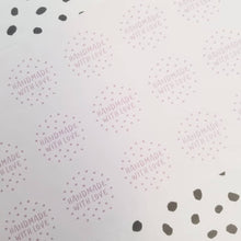 Load image into Gallery viewer, 'Handmade With Love' spotty stickers made from 100% recycled paper