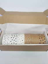 Load image into Gallery viewer, Pack of 6 eco-friendly patterned packaging tapes.