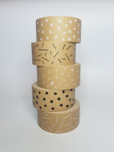 Load image into Gallery viewer, Pack of 6 eco-friendly patterned packaging tapes.