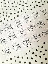 Load image into Gallery viewer, 'Thank You' spotty stickers made from 100% recycled paper.