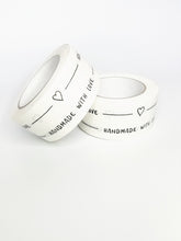 Load image into Gallery viewer, 'Handmade With Love' paper packaging tape - 50mm white