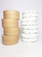 Load image into Gallery viewer, 'Handmade With Love' paper packaging tape - 50mm brown