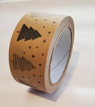 Load image into Gallery viewer, 60% OFF - Christmas trees &amp; snowflakes brown paper packaging tape - SECONDS
