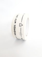Load image into Gallery viewer, &#39;Handmade With Love&#39; paper packaging tape - 50mm white
