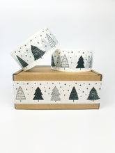 Load image into Gallery viewer, Christmas trees &amp; snowflakes white paper packaging tape - 50mm

