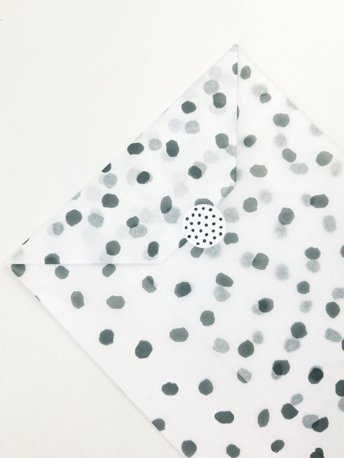 Small polka dot stickers made from 100% recycled paper.