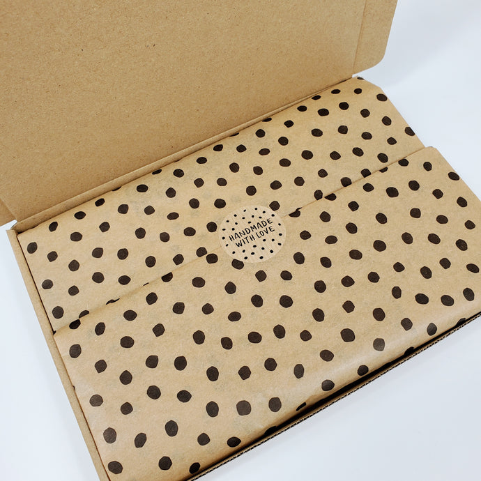 Polka dot Kraft brown tissue paper