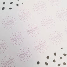 Load image into Gallery viewer, &#39;Handmade With Love&#39; spotty stickers made from 100% recycled paper
