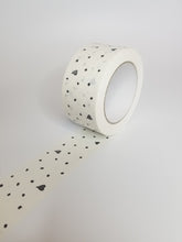 Load image into Gallery viewer, Hearts &amp; spots paper packaging tape - 50mm white
