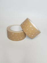 Load image into Gallery viewer, Hearts &amp; spots paper packaging tape - 50mm brown
