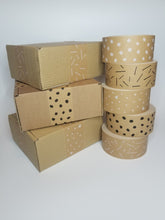 Load image into Gallery viewer, Hearts &amp; spots paper packaging tape - 50mm brown
